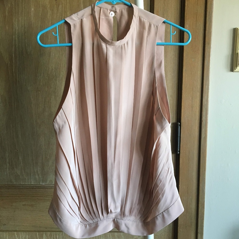 Maiyet Pale Pink Pleated Draped Silk Blouse - S